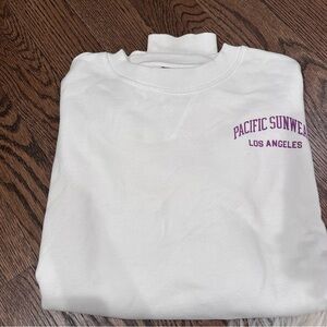 Pacific Sunwear White Oversized Crewneck Sweatshirt